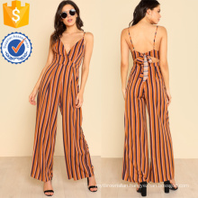 Multicolored Deep V Neck Wide Leg Jumpsuit OEM/ODM Manufacture Wholesale Fashion Women Apparel (TA7012J)